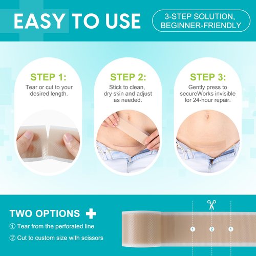 Silicone Scar Sheets (1.6” x 120”), Medical Grade Scar Tape for C-Section, Surgery, Keloid, Burn, Acne Scars - Reusable, Pain-Free, Safe for Sensitive Skin
