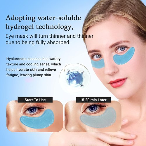 PEAUAMIE Under Eye Patches - Hyaluronic Acid Eye Masks for Dark Circles & Puffiness | 30 Pairs