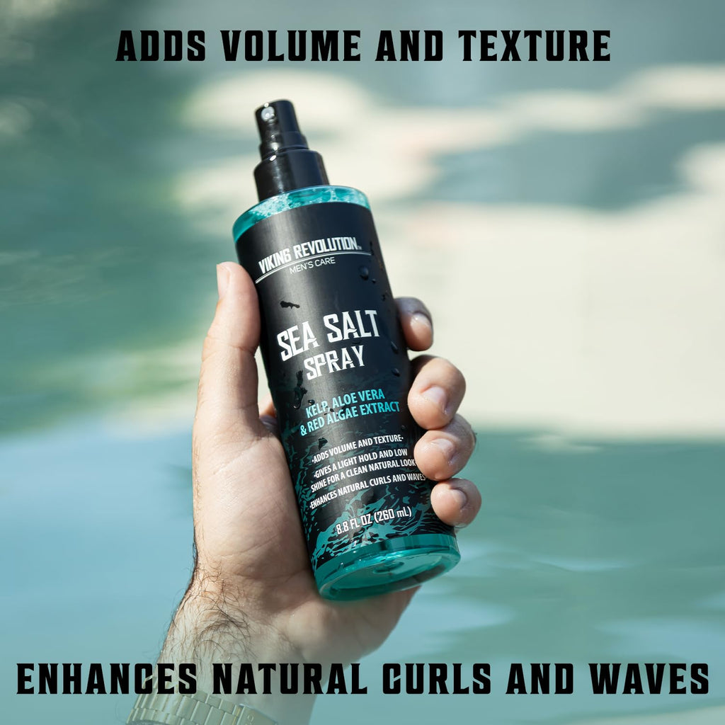 Viking Revolution Sea Salt Spray - Texturizing Hair Spray with Kelp & Aloe Vera | 8.8oz for Beachy Volume