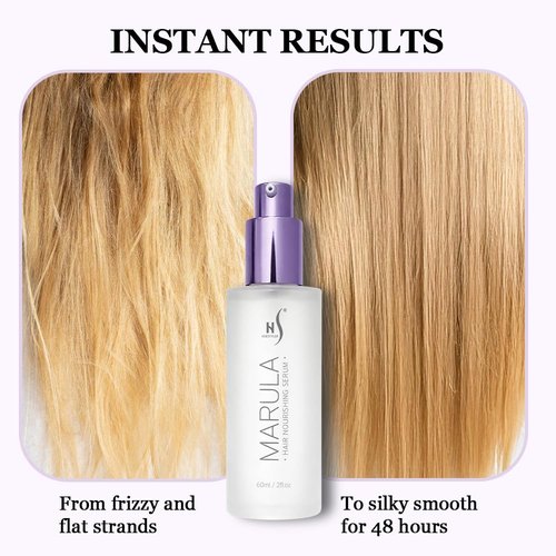 HerStyler Marula Oil Hair Serum - Anti-Frizz Treatment for Dry, Damaged Hair - Boosts Shine & Smoothness - 2 Fl Oz (1 Pack)