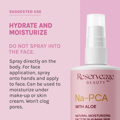Reserveage Na-PCA Spray with Aloe Vera - Moisturizing Body Mist for Dry Skin - Face Moisturizer for Women with Eucalyptus Oil - 8 Fl Oz (Pack of 2)