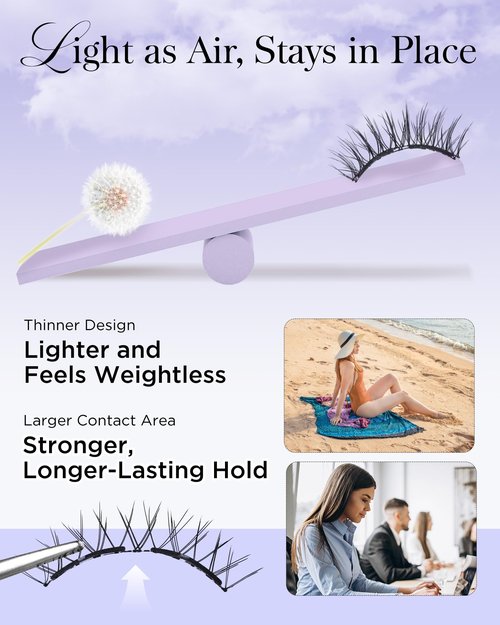 BEYELIAN Magnetic Eyelashes with Applicator Kit, Upgrade Soft Magnetic Lashes Reusable False Eyelashes Natural Look, No Glue Needed Eyelashes for Eye (Lightweight & Comfortable)