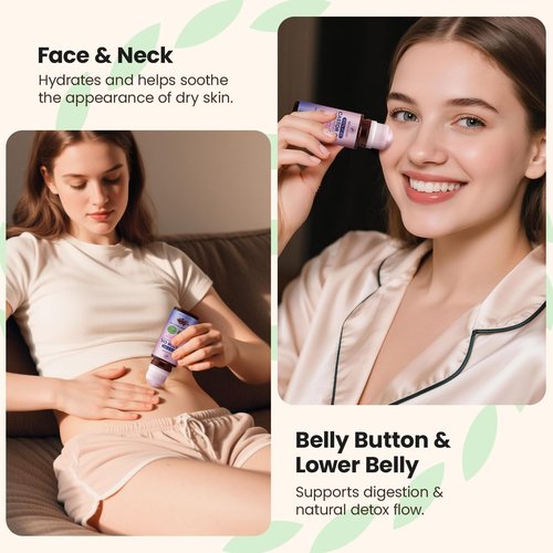 Bealions Castor Oil Roll On for Face: Castor Oil with Rose Quartz Roller for Massage - Deep Hydration Skin Moisturizer - Birthday Valentine Gifts for Women 35-65 (1.7 FL. OZ.)