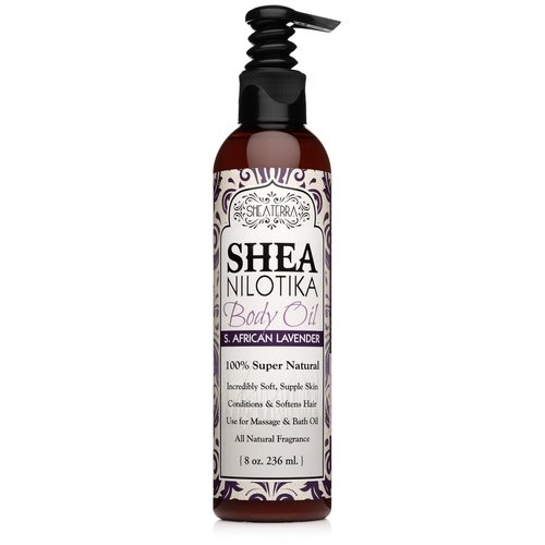 Shea Terra Organics Shea Nilotik’ Oil | Natural Lavender Scented Skin Moisturizer & Conditioner – 8 oz