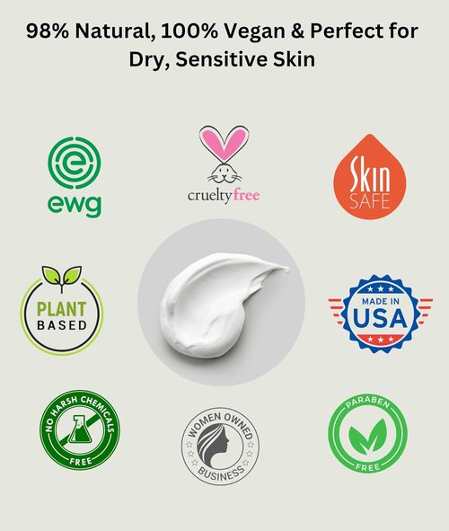 RaGaNaturals Natural Unscented Body Lotion - Hydrating Shea Butter & Vitamin E for Dry Skin | 8 Oz