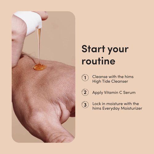hims Vitamin C Serum for Men - Brighten Skin Tone, Balance Complexion - Highly Concentrated, Lightweight Vitamin C Facial Serum - Vegan, Cruelty-Free, No Parabens - Citrus Scent, (1oz)