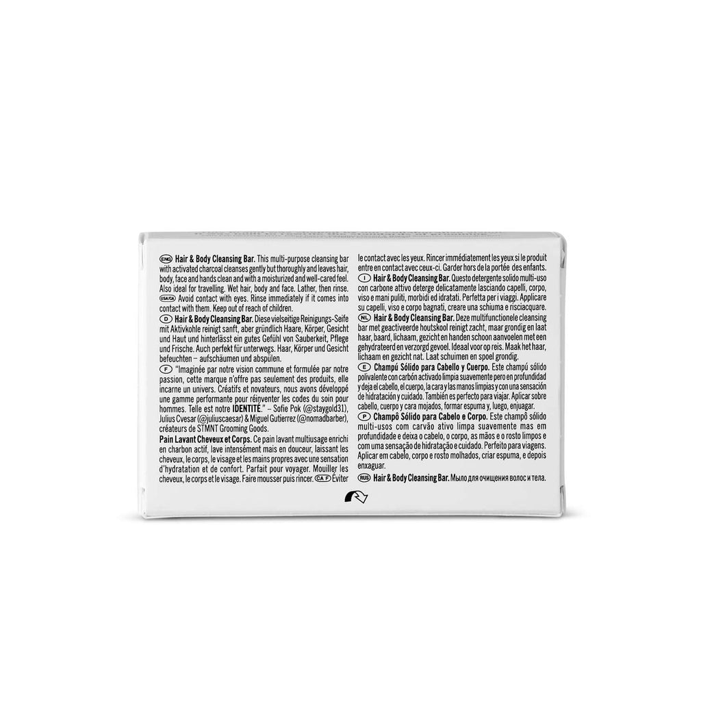STMNT Grooming Goods Hair & Body Cleansing Bar - 4.4 oz | Sulfate-Free Moisturizing Formula with Activated Charcoal