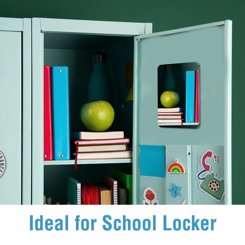 PrtMron Magnetic Locker Mirror | Shatterproof Acrylic with Heavy-Duty Backing & Rounded Corners | Lightweight Frameless Design for Fridges, Offices, School Lockers & Toolboxes