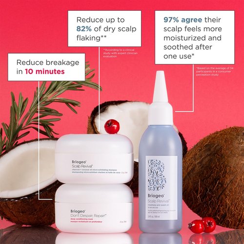 Briogeo Healthy Hair Delights Holiday Kit - Scalp & Hair Repair Gift Set | Vegan Deep Conditioning Mask & Scrub