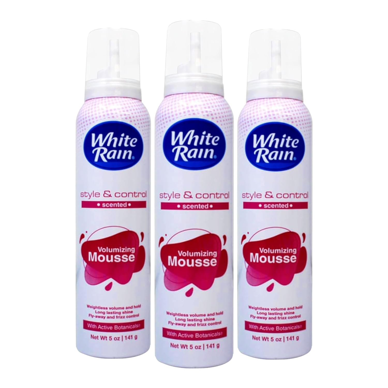 White Rain Volumizing Mousse - Lightweight Hair Volume & Frizz Control | 3 Pack, 5 oz Each