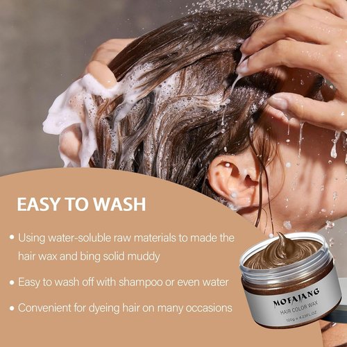 Acomler Brown Hair Color Wax - Natural Washable Hair Spray for Kids & Women | 4.23 Ounces