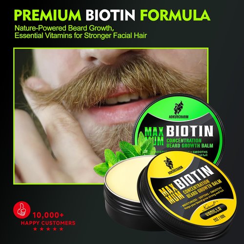 aokur 2 Pack Beard Balm for Men – Vanilla & Unscented – Biotin Beard Conditioner for Softening, Styling & Supporting Beard Growth – Gift Set for Father’s Day, Anniversaries & Christmas