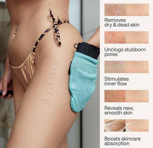Self Tanning Drops Kit with Exfoliating Mitt to prepare your skin – Made in Korea, Natural Ingredients, Aloe Leaf Juice & Hyaluronic Complex Face & Body Non-Toxic, Fragrance-Free, Self tanner kit