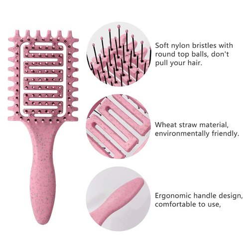 Skiennix Curl Defining Brush - Vented Detangling Tool for Curly Hair | Lightweight 2-Piece Set in Green
