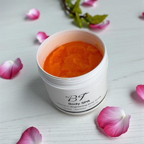 BT Body Spa Exfoliating Body Care Set - Vitamin C Scrub, Peach & Turmeric Gel Wash for Smooth, Glowing Skin
