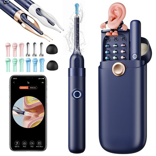 Ear Wax Removal, Ear Cleaner with Camera 1296P HD,Visual Ear Cleaner with 6 LED Lights and Flexible Tip,FSA HSA Eligible Items,Safe Ear Wax Removal Kit with Camera,Ear Cleaning Tool for Family Gifts
