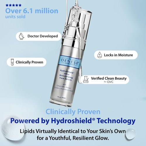 Dr. Denese SkinScience HydroShield Ultra Moisturizing Face Serum 1 oz – Retinol & Ceramide Formula for Deep Moisture, Radiant Smooth Skin, Fine Line Care – Dermatologist Tested & Cruelty Free