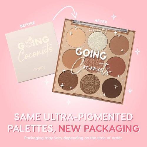 ColourPop Going Coconuts Eyeshadow Palette - Ultra-Velvety Cool-Toned Neutrals for Long-Lasting Eye Makeup (0.3 oz)