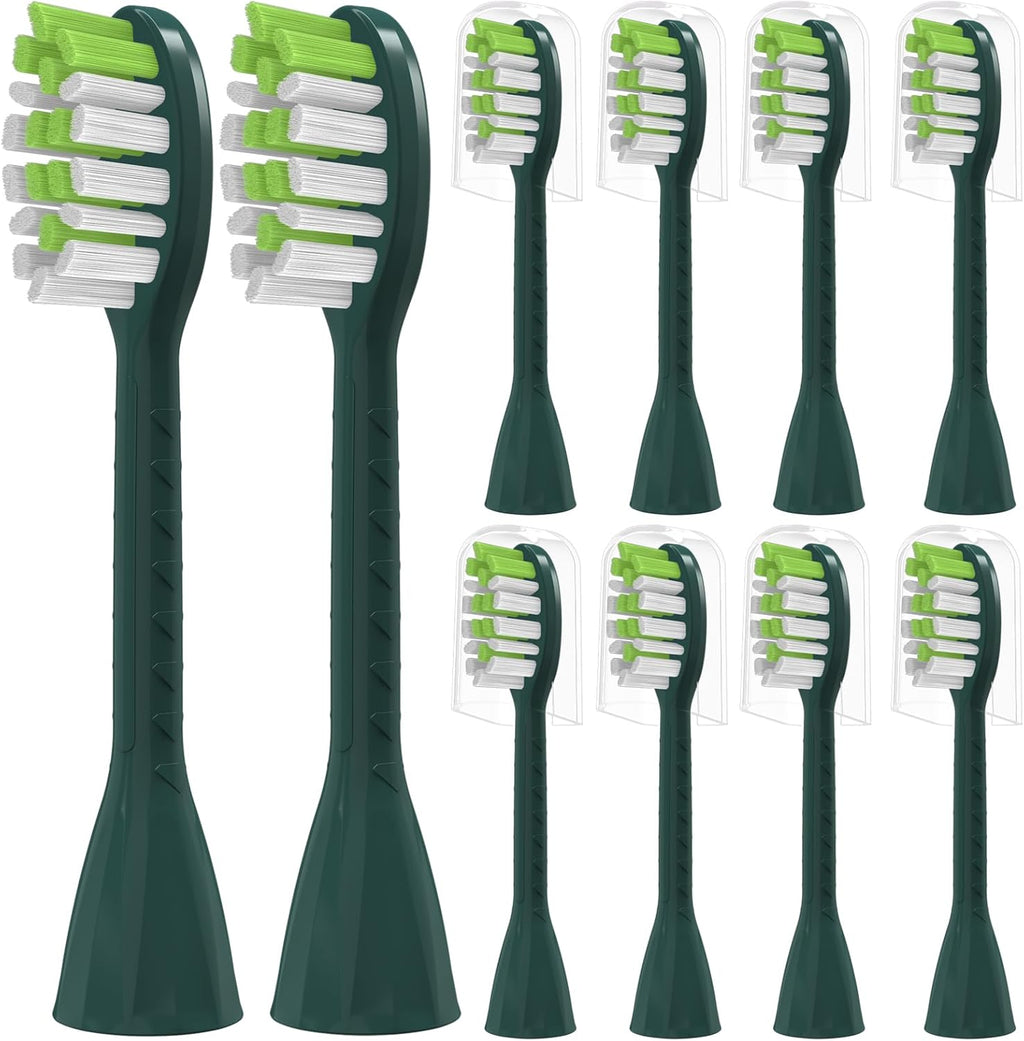 YMPBO Toothbrush Replacement Heads - Soft Bristles for Philips One Series Sonicare | 10 Pack in Sage Green