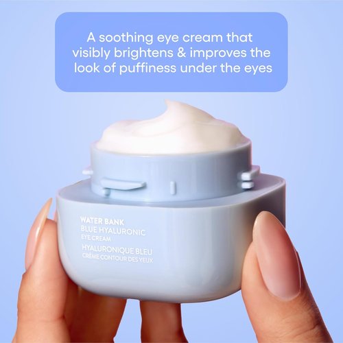 LANEIGE Water Bank Blue Hyaluronic Eye Cream - Hydrating Treatment with Niacinamide & Caffeine for Brightening & Puffiness Reduction