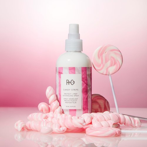 R+Co Candy Stripe Detangling Spray - Instantly Nourishes Hair, Prevents Breakage | Vegan & Cruelty-Free | 8.5 Fl Oz