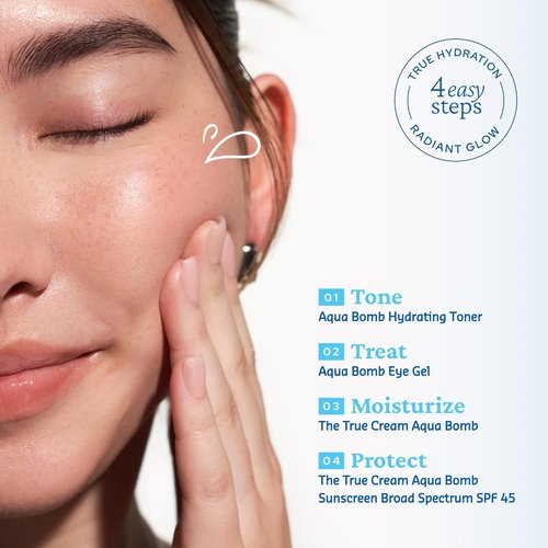 Belif Aqua Bomb Hydration Set - Korean Skin Care Gift for Mom | Includes SPF 45, Toner & Eye Serum