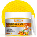 Turmeric Kojic Acid Cleansing Pads, 50 PCS Turmeric Pads for Face Dark Spots Cleansing & Exfoliation