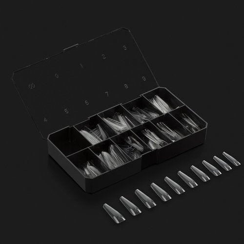 Apres Nail Gel-X Sculpted Coffin Extra Long Box of Tips | 250 Gel-X Tips | Premium Quality | 10 Sizes 0-9 | No Size 00 Included | 2022 Version