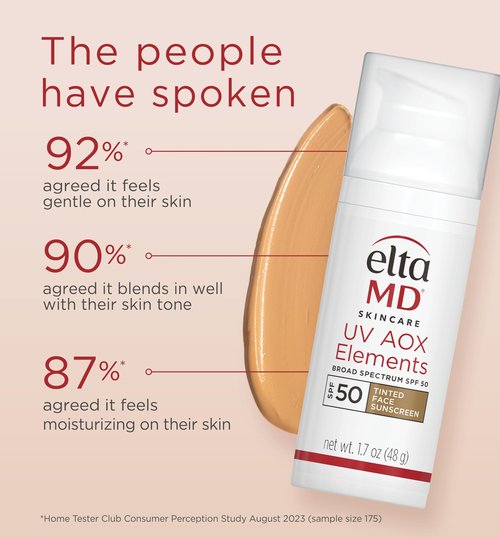 EltaMD UV Elements Tinted Moisturizer with Broad-Spectrum SPF 44, Mineral Face Sunscreen, Water-Resistant, Oil-Free, Face Moisturizer 2.0 oz Airless Pump (2 pack)
