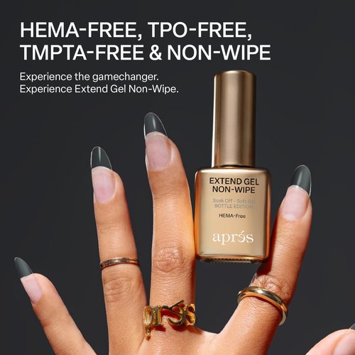 APRÉS Nail Non-Wipe Extend Gel, Soak Off HEMA-Free TPO-Free Gel-X Tips Adhesive 15ml / 0.5oz