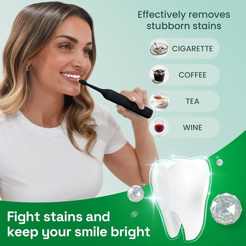 Brushmo Whitening Toothbrush Heads - Compatible with Philips Sonicare DiamondClean HX6062/65 | 8 Pack, Black