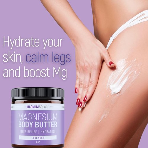 Magnum Solace Magnesium Body Butter - Relaxing Nighttime Cream with Lavender Scent