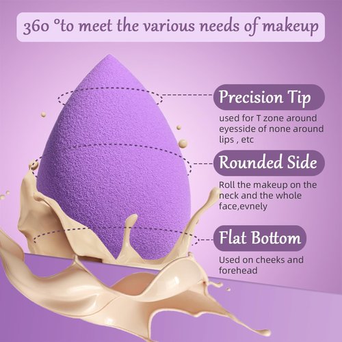 BS-MALL Makeup Sponge Set 6 Pcs – Premium for Flawless Foundation, Powder & Blush Application