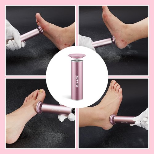 Professional Electric Foot File, Adjustable Rotatable Electronic Foot Dead Skin Remover Callus Remover Tool for Home & Nail Salon with 60 pcs Replacement Sandpaper Disk,Pink