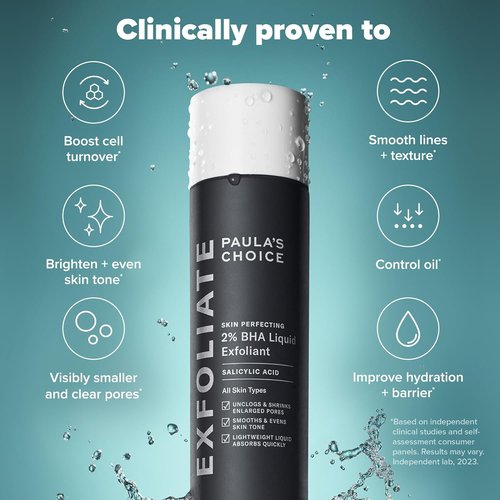Paula's Choice 2% BHA Liquid Exfoliant - Salicylic Acid Facial Exfoliator for Pores & Hydration