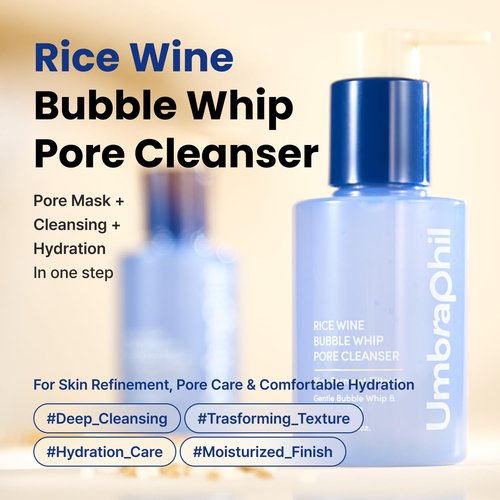 Skiennix Rice Wine Bubble Whip Facial Cleanser - Gentle Daily Foam for Sensitive Skin | 4.05 Fl Oz