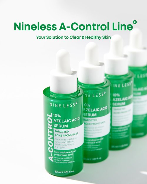 Nineless 10% Azelaic Acid Serum with Niacinamide & Snail Mucin - Redness Relief & Dark Spot Corrector for Face - Facial Serum for Acne-Prone, Oil Control & Pore Care 1.01 fl.oz