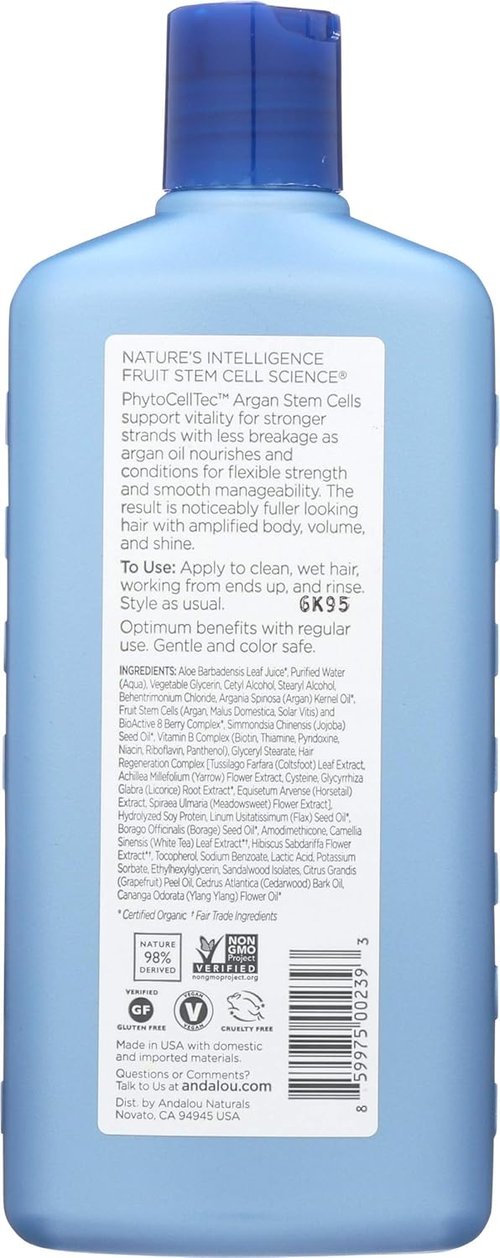 Andalou Naturals Argan Stem Cell Conditioner - Age-Defying Formula | 11.5 Ounce