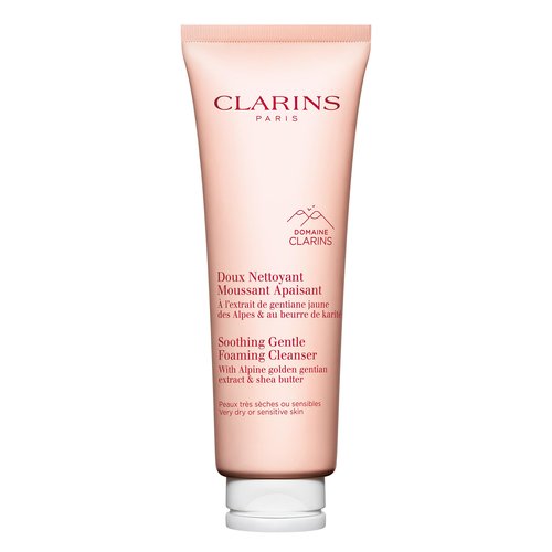 Clarins Soothing Gentle Foaming Face Cleanser | Cleanses, Soothes, and Comforts | Contains Nourishing Shea Butter | Soap-Free| SLS-Free| Very Dry or Sensitive Skin Types | 4.2 Ounces (Pack of 1)