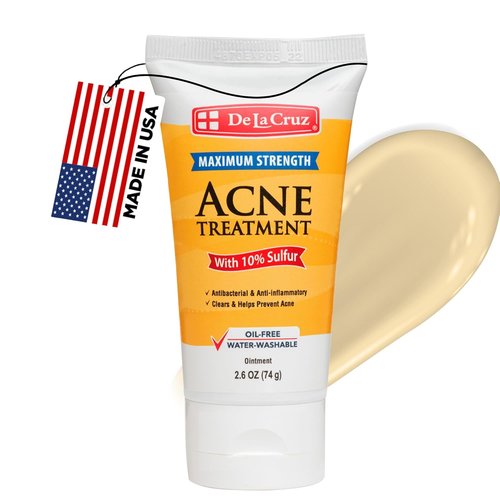 De La Cruz Sulfur Ointment - Effective Cystic Acne Treatment for Face & Body - 2.6 OZ Tube