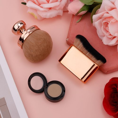 2pcs Extra Large Self Tanning Brush, Self Tanner Applicator Foundation Makeup Brushes Spray Tan Blending Brush Oval Body Brush Makeup for Blusher Legs Arms Face Body (Rose Gold)