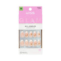 KISS GLAM, Press On Nails, Nail glue included, 'Zephyr', White, Medium Size, Almond Shape, Includes 32 Nails, 2g Glue, 1 Manicure Stick, 1 Mini File