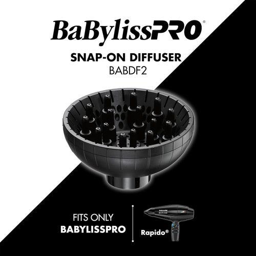 BaBylissPRO Snap-On Diffuser Attachment - Compatible with Rapido & Brava Hair Dryers | Model BABDF2