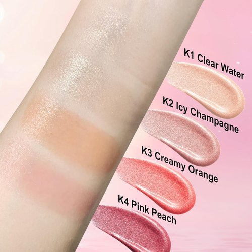 Skiennix Highlighter Stick Balm - Radiant Shimmer Glow for Face & Body | Jumbo Size (K1 Clear Water)