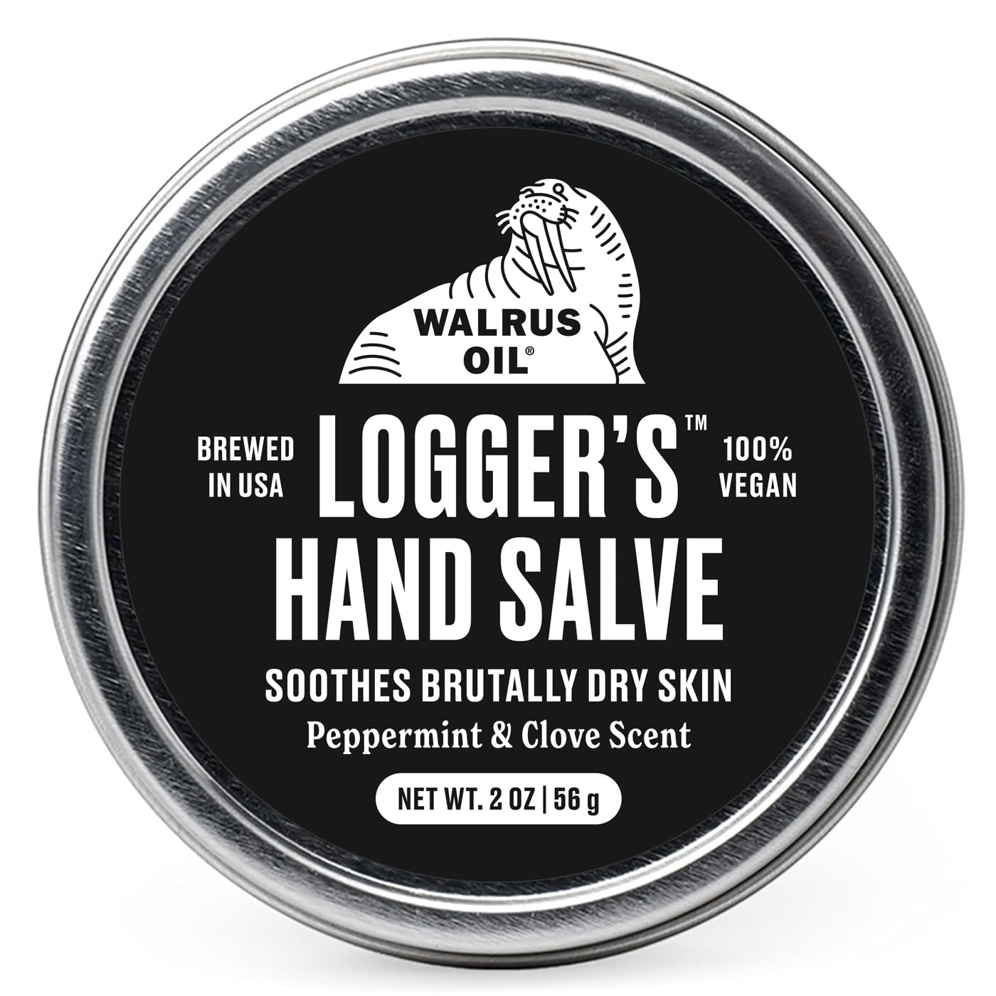 Walrus Oil - Logger's Hand Salve Cream | 100% Vegan, Beeswax-Free, 2oz - Nourishing Coconut & Cocoa Butter Blend