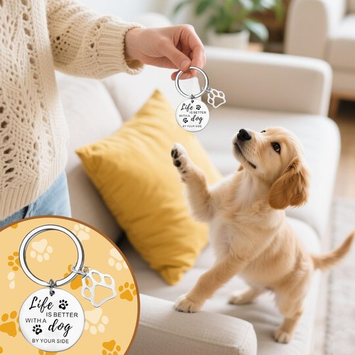 HIGHTERTON Dog Mom Gifts for Women, 4pcs Women Gift Set for Dog Lovers, Animal Paw Funny Socks, Birthday Present With Portable Cosmetic Bag