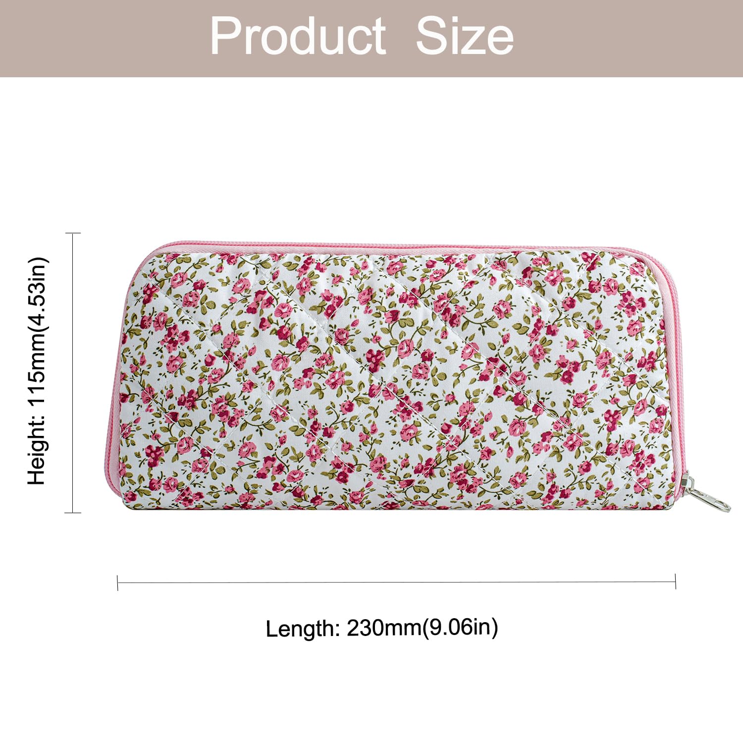WHHJM Cute Floral Bag for Makeup Brushes - Ideal for Travel & Daily Use Makeup Brushes Pouch for Women (Red Floral)