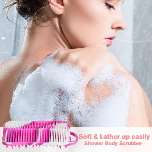 Skiennix Silicone Body Scrubber - Gentle Exfoliating Bath Brush for Women | Travel-Friendly Design