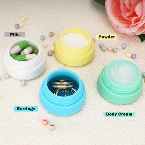 Cosywell Cream Jars for Toiletries Silicone & PP Travel Size Toiletries 8PCS TSA Approved Leak-proof Travel Size Containers Refillable Cosmetic Containers with Lid for Lotion Makeup Cosmetics