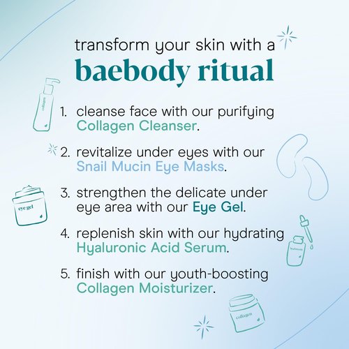 Baebody Advanced Snail Mucin Under Eye Patches for Women & Men (6 Pairs) - Under Eye Masks for Dark Circles and Puffiness - With Niacinamide - Reduce Fine Lines and Wrinkles